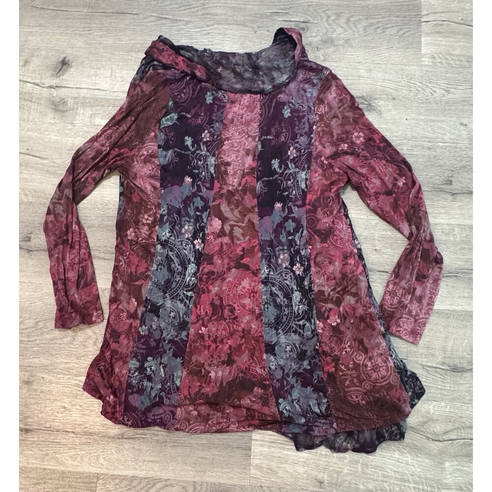 Soft Surroundings Ballia Kimono XL Multicolored Print Open Cardigan Jacket - Picture 5 of 6